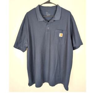 Carhartt blue polo shirt Size XL Short Sleeve Workwear Streetwear Classic